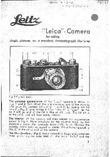 Leica 1 manual. Camera Instructions.